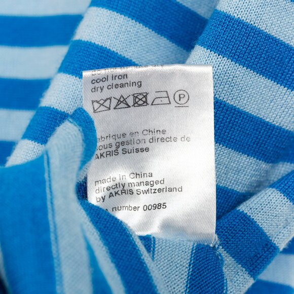 Akris Punto Blue Striped Wool Sweater - Picture 9 of 9